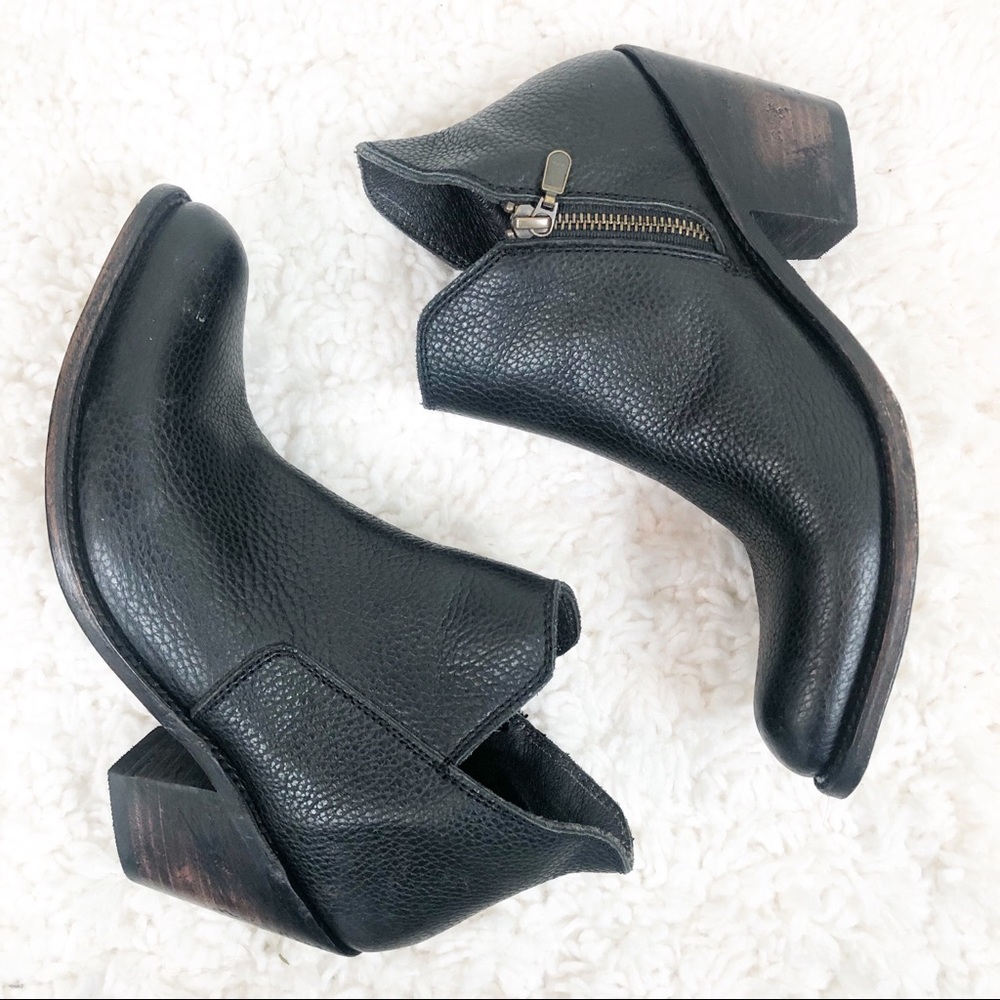 Liberty Black | Distressed Heeled Leather Bootie